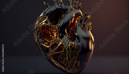 Golden heart art