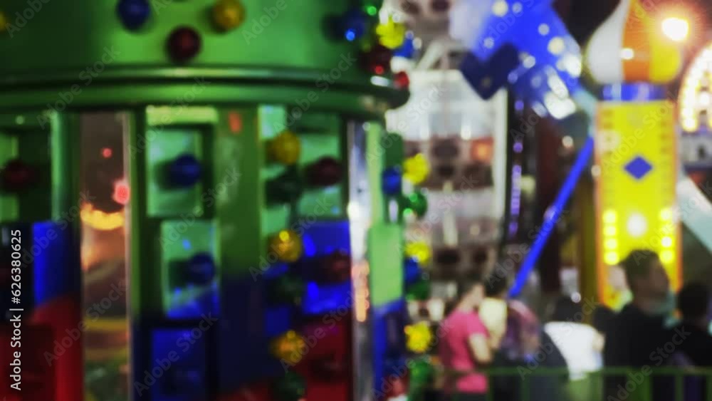 Blurry Amusement Park Happy Times Place at Night Blurry Amusement Park Happy Times Place at Night