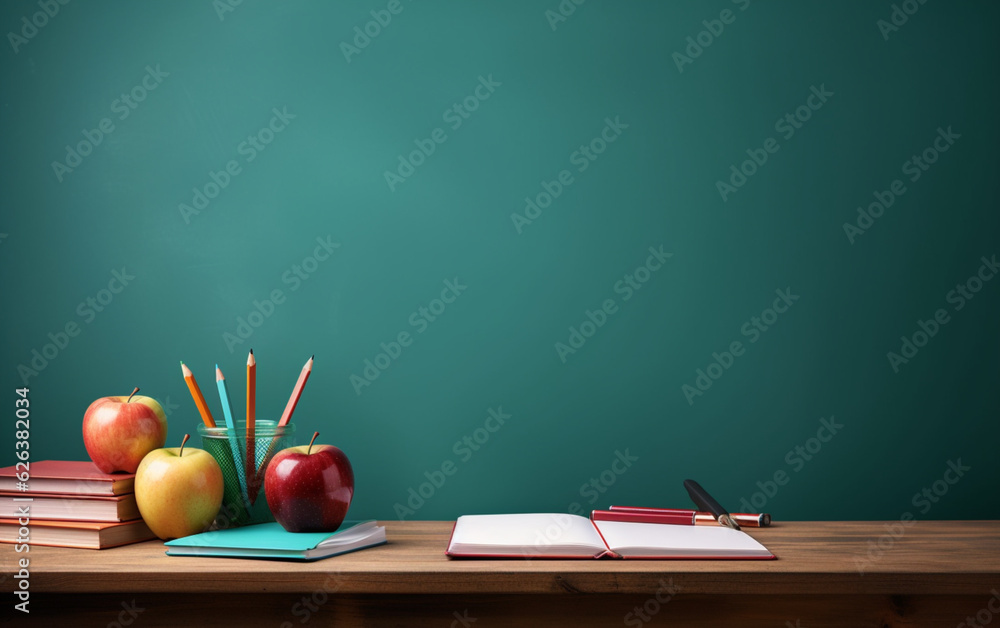 Education day arrangement on a table with copy space