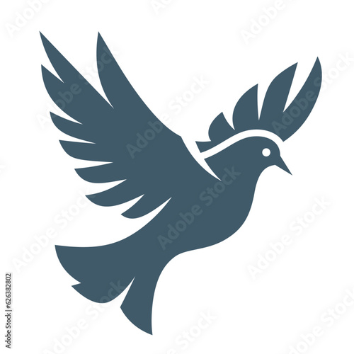 pigeon bird logo template icon , squab , dove icon flat style logo symbol , pigeon  company logo template stock vector image