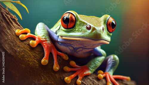 red eyed tree frog generative by ai 