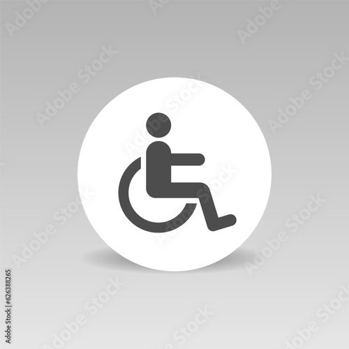 Disabled Handicap sign icon isolated. Vector illustration