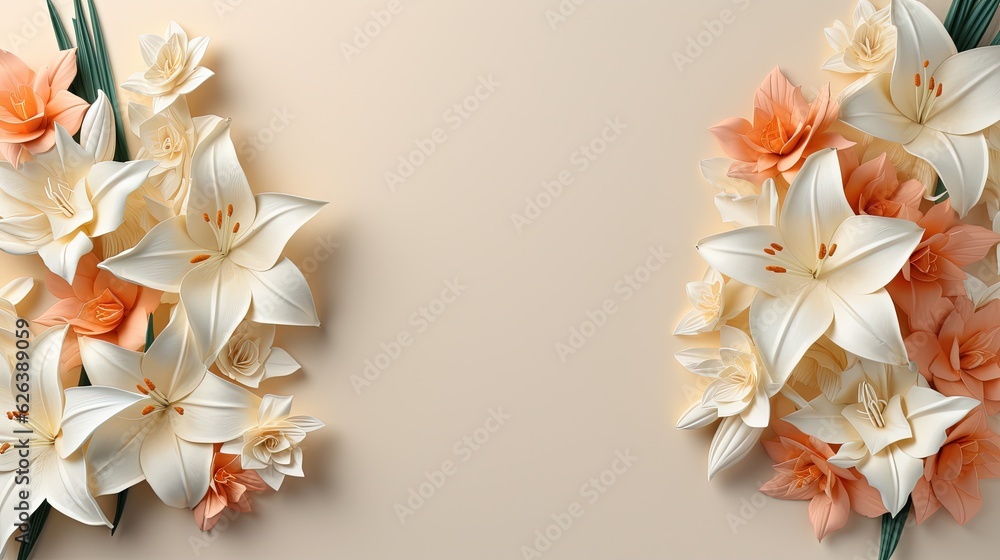 a bunch of flowers that are on a wall next to each other. generative ai a bunch of flowers that are on a wall next to each other. generative ai