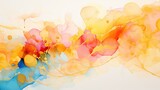  an abstract painting of flowers and leaves on a white background.  generative ai
