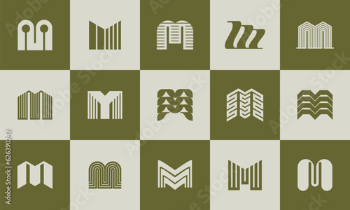 Digital technology business letter M logo icon