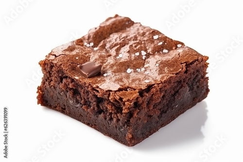 Decadent Chocolate Brownie - Famous in the United States on a Pure White Background - Created with Generative AI Tools