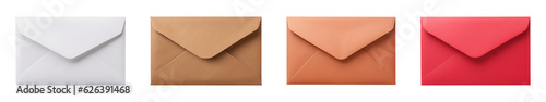 Paper mail envelopes on a transparent background. Generative AI