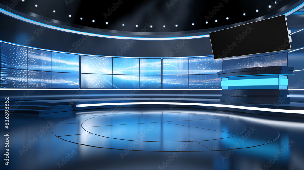 Tv Studio. Backdrop for TV shows .TV on wall. News studio. The perfect ...