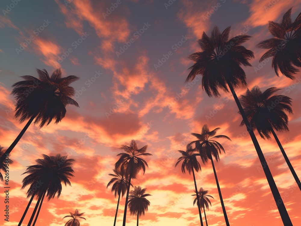 Abendliche Silhouetten: Palmen bei Sonnenuntergang