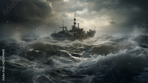 ship in the storm