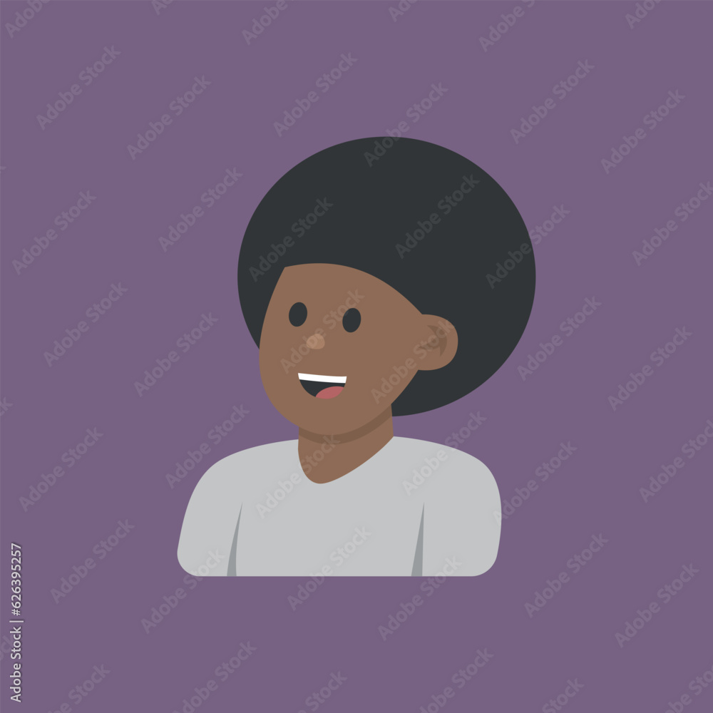 Vector illustration of afro person, afro man, afro hairstyle, human, afro avatar, cartoon, people, character.