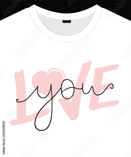 Love Slogan Artwork Print for Apparel and Other Uses