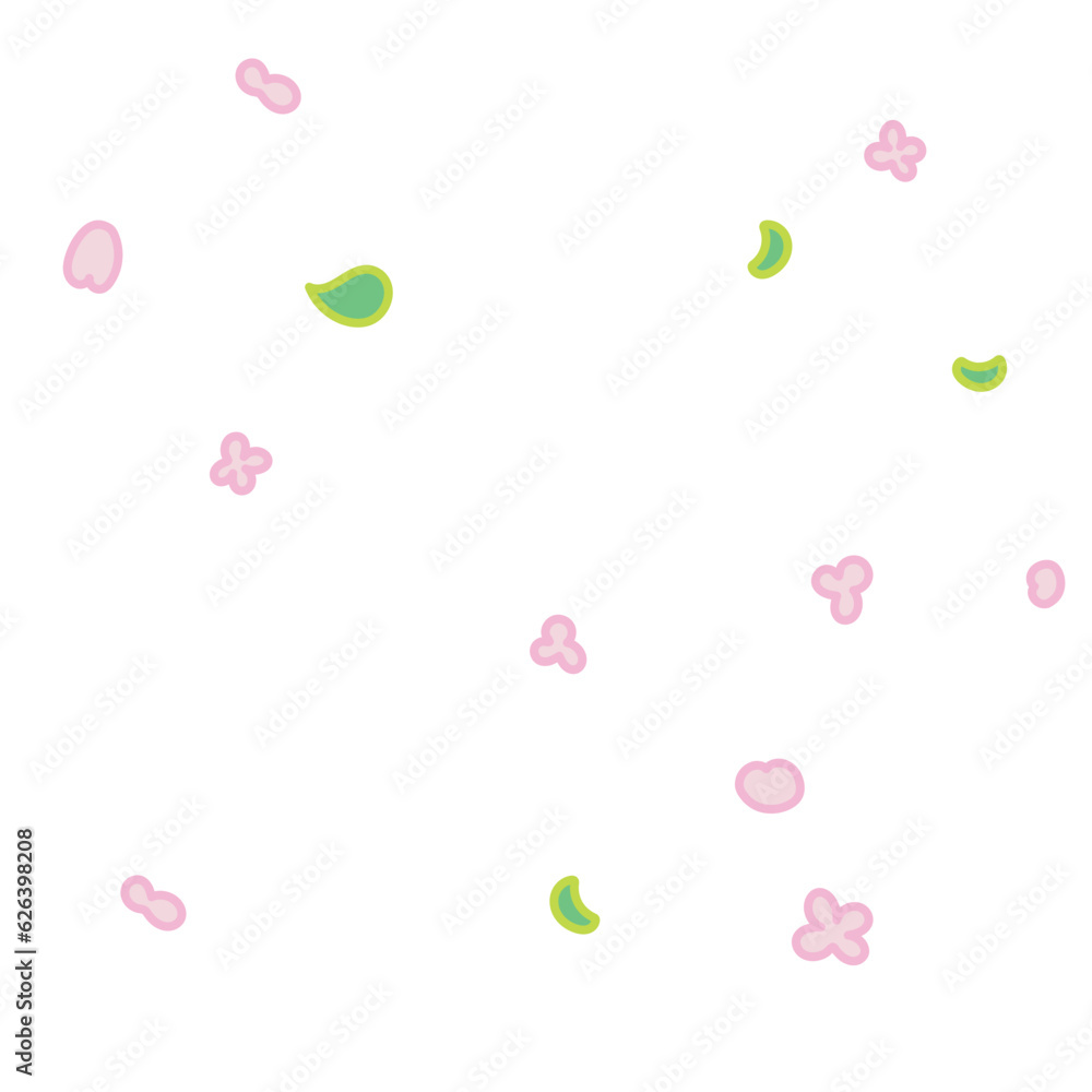 Leaf and Petal Freehand Comic Effect Memphis Leaf and Petal Freehand Comic Effect Memphis