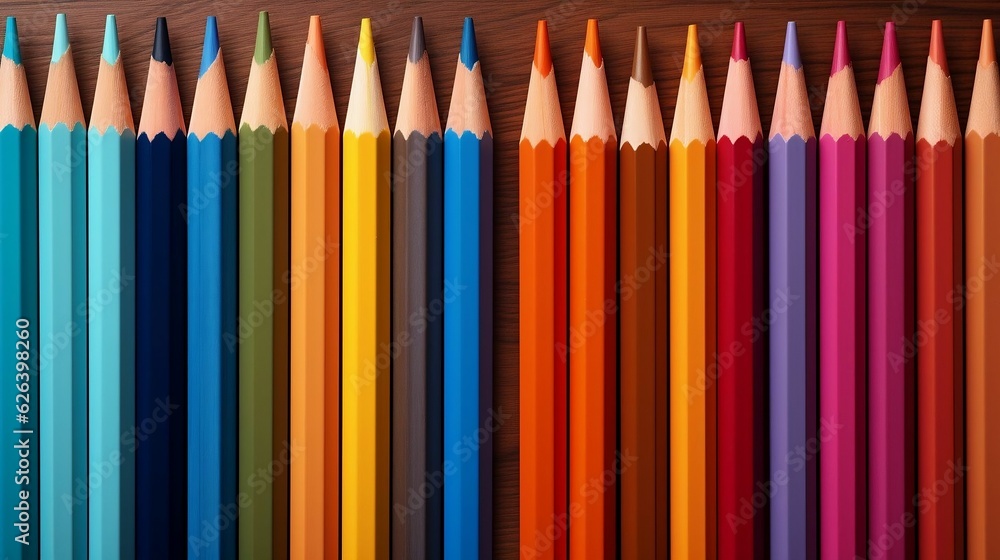 Group of bright-colored pencils in various vibrant hues Group of bright-colored pencils in various vibrant hues