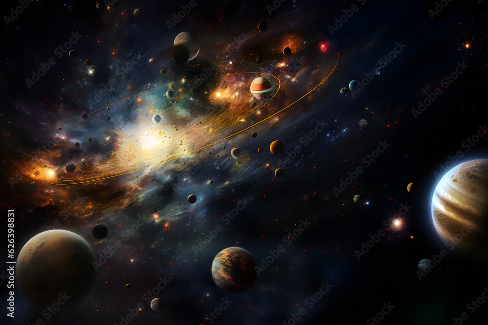 Universe with all the planets