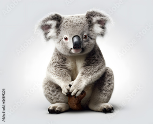 Koala on white background