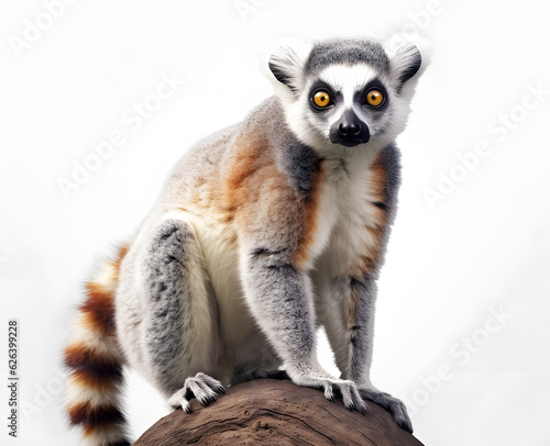 Lemur on white background