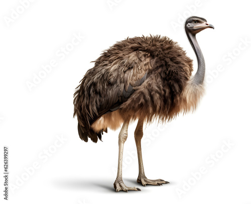 Ostrich on white background