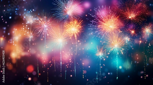 Bright, spectacular background with glowing fireworks effect.cool wallpaper	