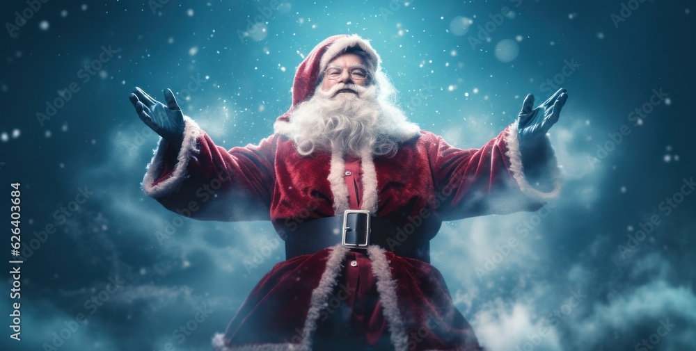 Fototapeta premium Christmas background with Santa Claus.