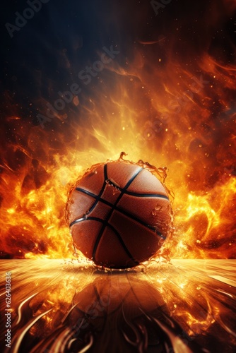 Basketball ball background with light. © ArtCookStudio