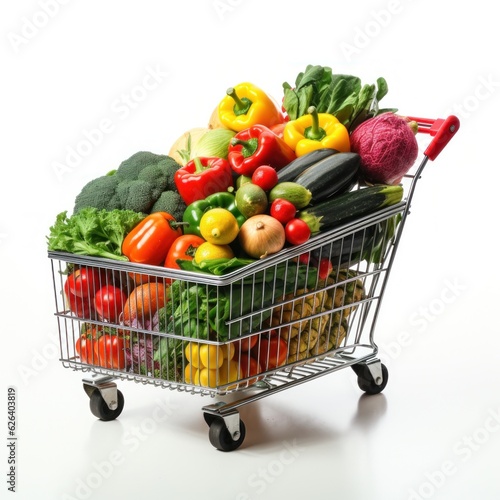Shopping trolley with fruits