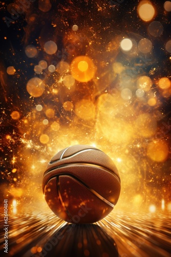 Basketball ball background with light.