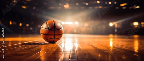 Basketball ball background with light.