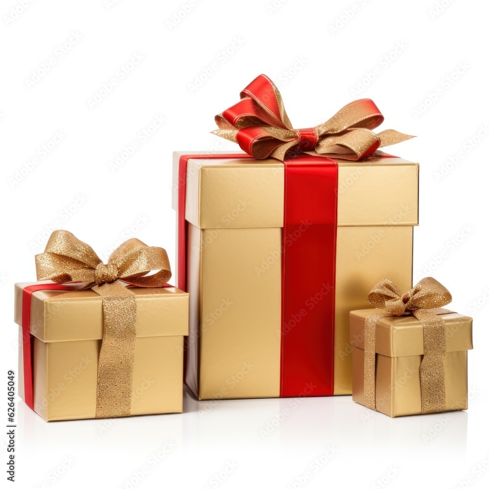 Fototapeta premium Christmas Gift boxes isolated.