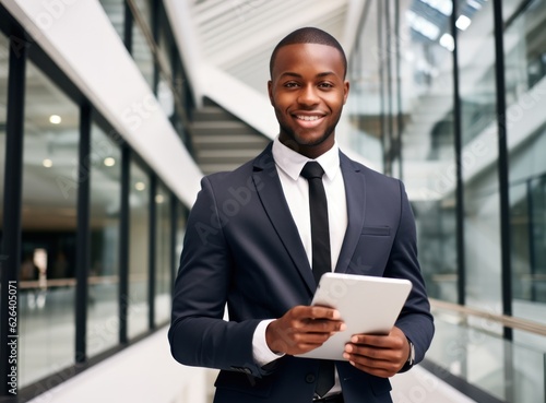 Businessman holding a tablet