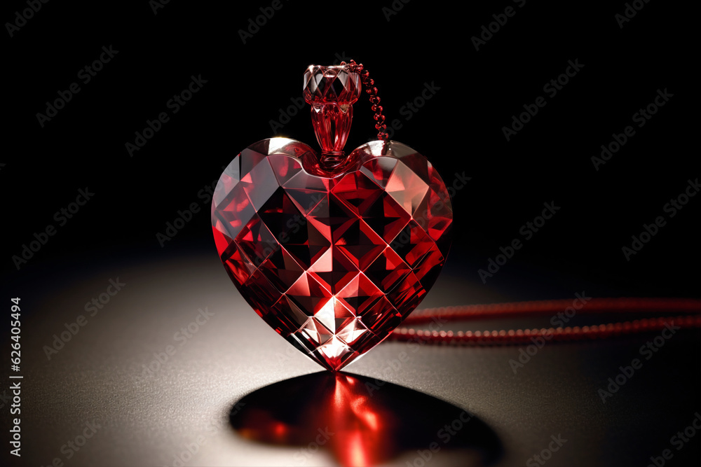 Radiant Red Ruby Heart Pendant, GenerativeAI Radiant Red Ruby Heart Pendant, GenerativeAI