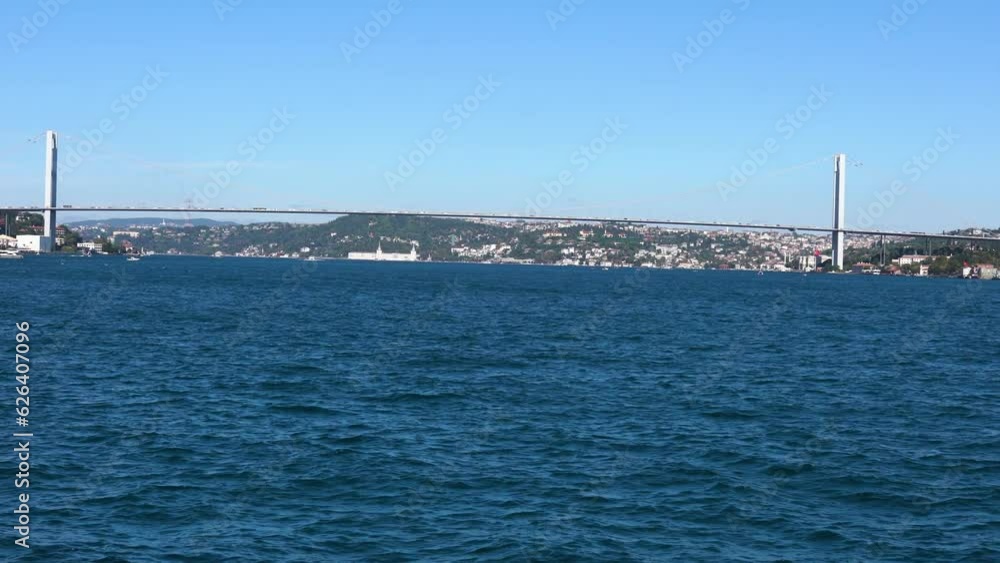 ship passing under istanbul bosphorus bridge ship passing under istanbul bosphorus bridge