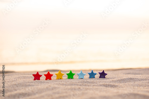砂浜と星の置物