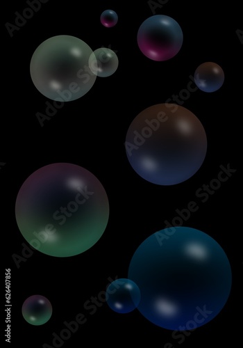 Bubbles on Black Background