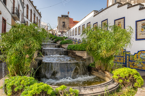 Famous Paseo de Canarias street in Firgas town, Gran Canaria, Canary Islands, Spain photo