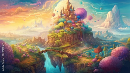 illustration of colorful dream with landscape
