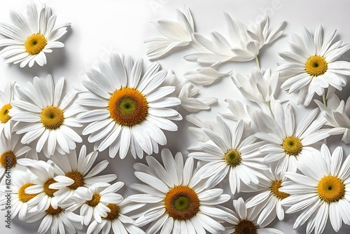 daisies on white generative by ai