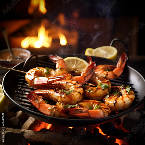 shrimp, grilled, restaurant, seafood, gourmet, 