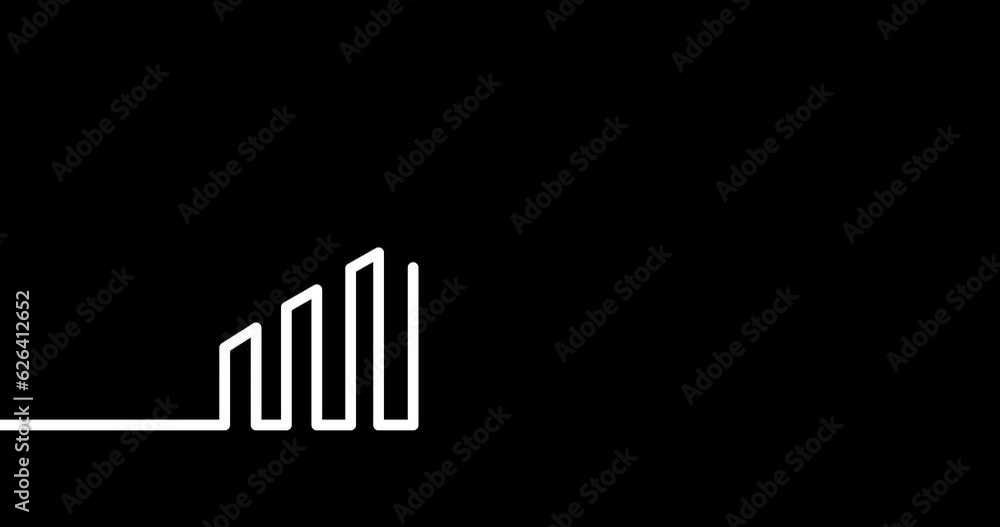 Business banner with an animated linear growth graph. Investment growth, success, growth chart background with copy space. 4K resolution scientific mathematical motion design. Business banner with an animated linear growth graph. Investment growth, success, growth chart background with copy space. 4K resolution scientific mathematical motion design.