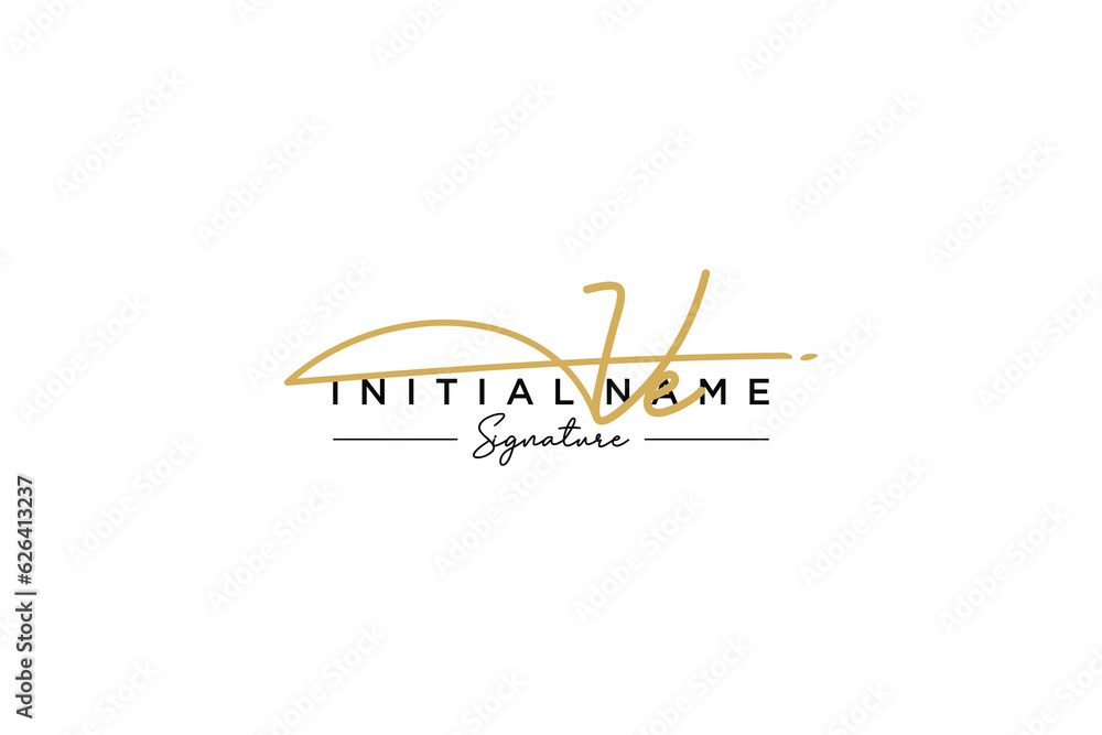 Fototapeta premium Initial VE signature logo template vector. Hand drawn Calligraphy lettering Vector illustration.