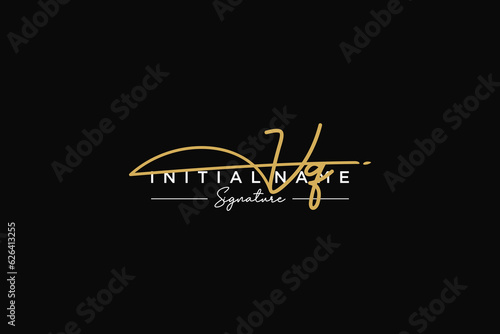 Initial VQ signature logo template vector. Hand drawn Calligraphy lettering Vector illustration.