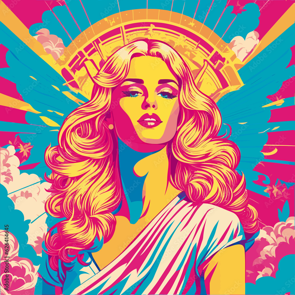 pop art cool modern heaven god illustration