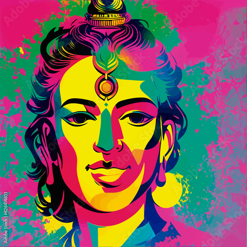 pop art  cool modern tradicional hindu god illustration