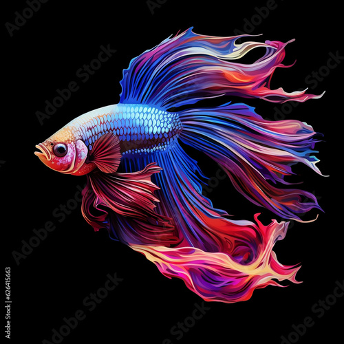 fish on black background
