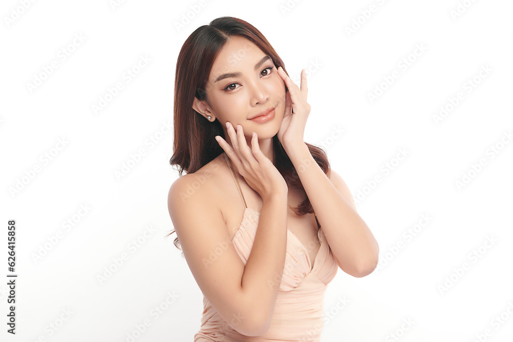Beautiful young asian woman with clean fresh skin on white background, Face care, Facial treatment, Cosmetology, beauty and spa, Asian women portrait. Beautiful young asian woman with clean fresh skin on white background, Face care, Facial treatment, Cosmetology, beauty and spa, Asian women portrait.