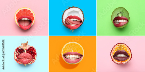 Collage of sexy female lips...