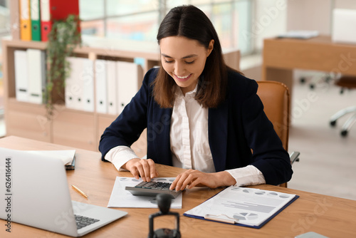 Female accountant working w...