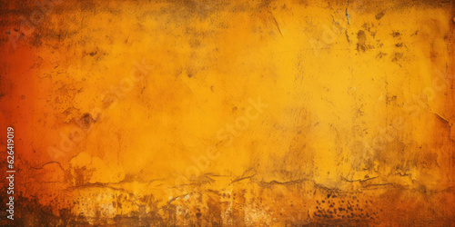 Grunge orange and yellow wall may used as background. Generative AI