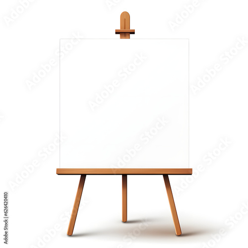an image of an art easel with a blank canvas