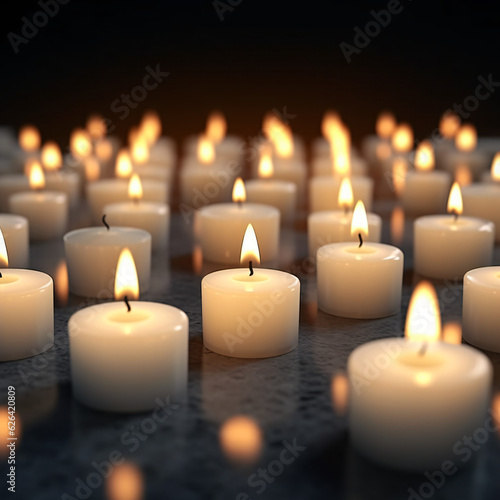 burning candles in the dark